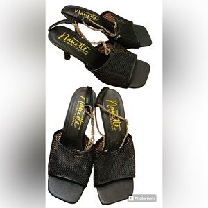 Nanette Lepore Black Mesh Heels